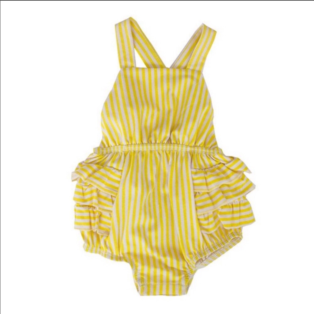 New Alice+Ames Yellow Stripe Sunsuit SZ 3T